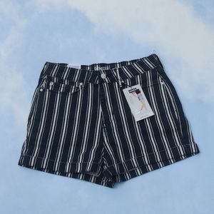 Levis Pinstripe Denim Shorts Black & White Striped Mini Shorts Levis Pinstripe